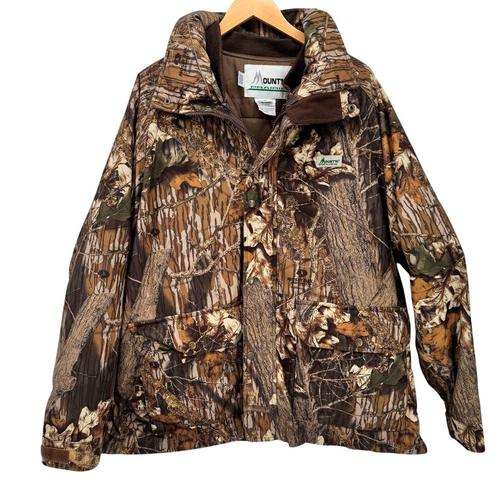 Mount'n Prairie‎ Hunting Jacket Mossy Oak Break Up Zip Out Bomber Liner Mens XL